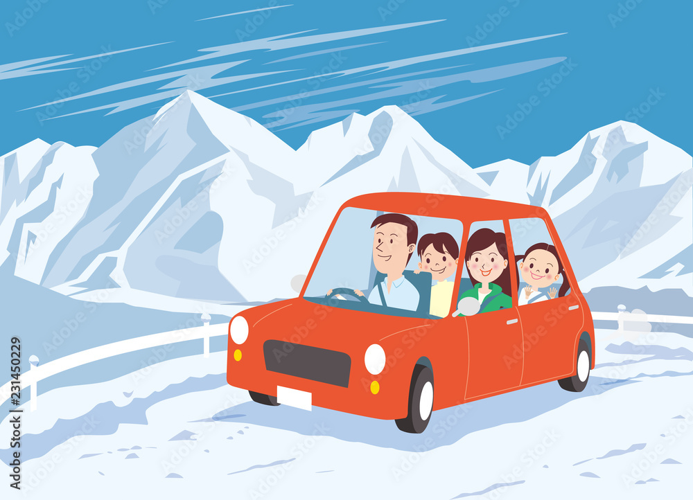 ドライブ 雪道 Stock イラスト Adobe Stock