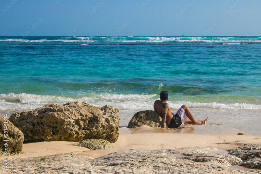 male play on beach summer holidays