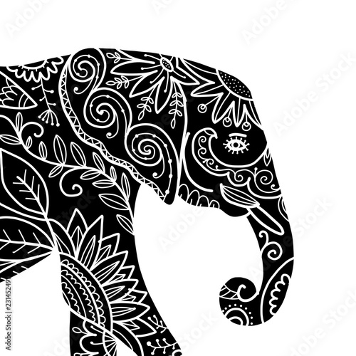 Elephant ornate  sketch for your design