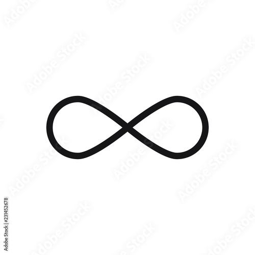 Infinity sign vector icon. Vector illustration on white background.
