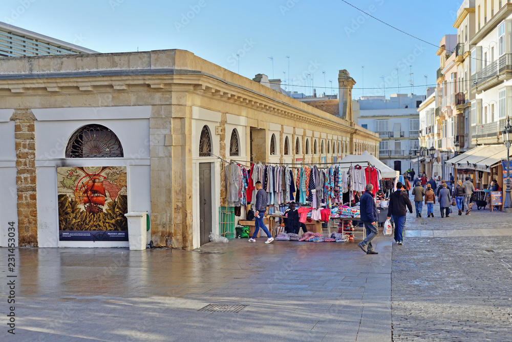 Cadiz, Andalusia, Spain - street market.