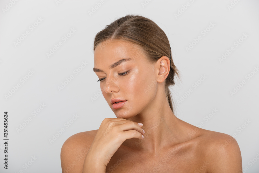 Beauty portrait of a topless sensual young woman Beauty portrait of a topless sensual young woman