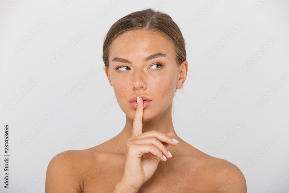 Beauty portrait of a topless beautiful young woman Beauty portrait of a topless beautiful young woman