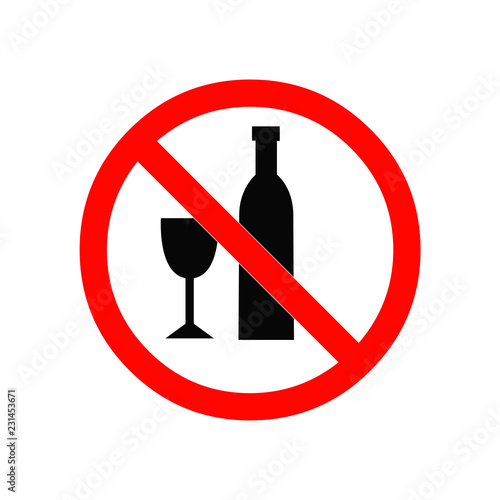 No alcohol sign on white background.