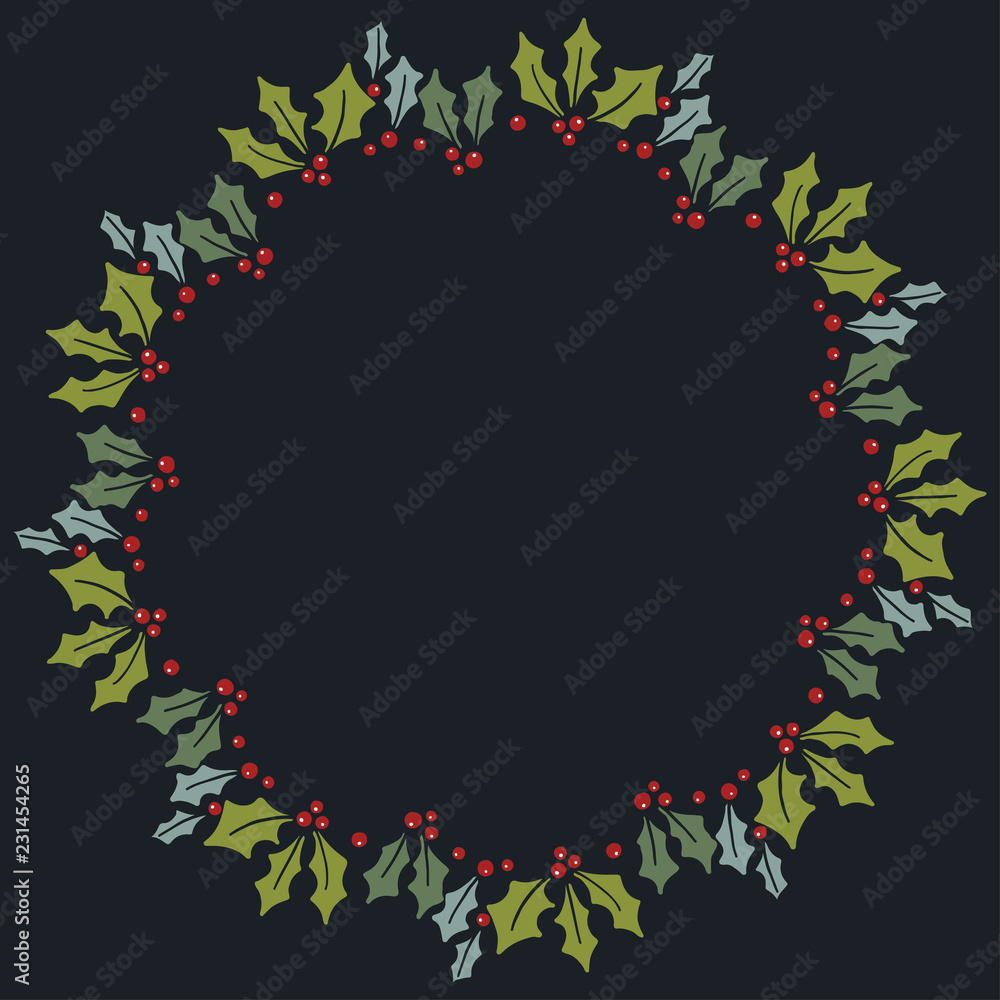 Christmas Wreath with Round Frame for Cards Design Vector Layout with Copyspace Can be use for Decorative Kit, Invitations, Greeting Cards, Blogs, Posters, Merry Christmas and Happy New Year. Christmas Wreath with Round Frame for Cards Design Vector Layout with Copyspace Can be use for Decorative Kit, Invitations, Greeting Cards, Blogs, Posters, Merry Christmas and Happy New Year.