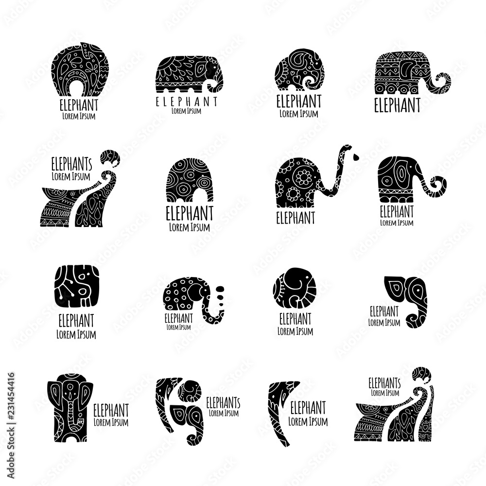 Elephant logo collection for your design Stock Vector | Adobe Stock