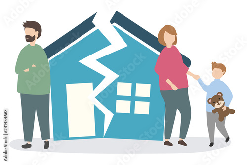 Family splitting up and getting a divorce