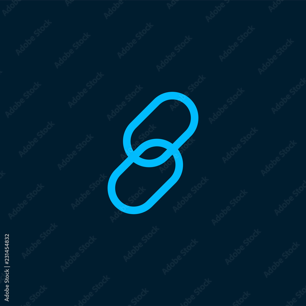 Naklejka Connecting blue chains symbol vector