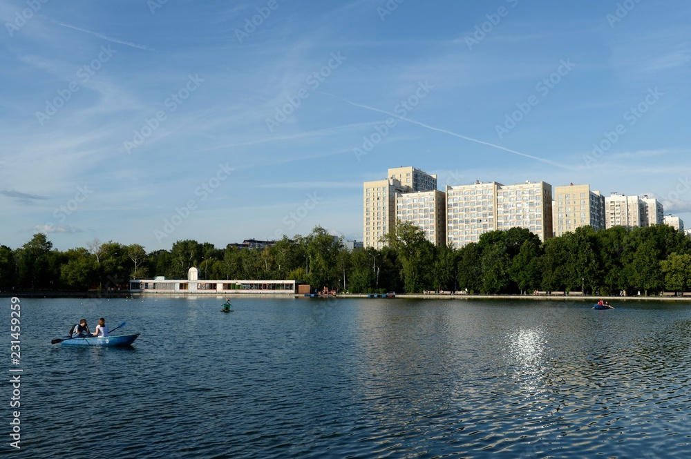 Ostankino pond in the north of Moscow