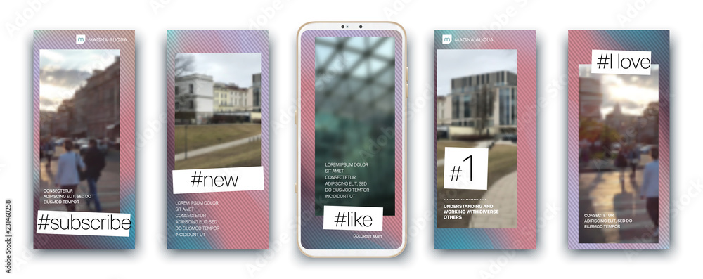 Social media Stories frame template Mobile app ui. Vector image Social media Stories frame template Mobile app ui. Vector image