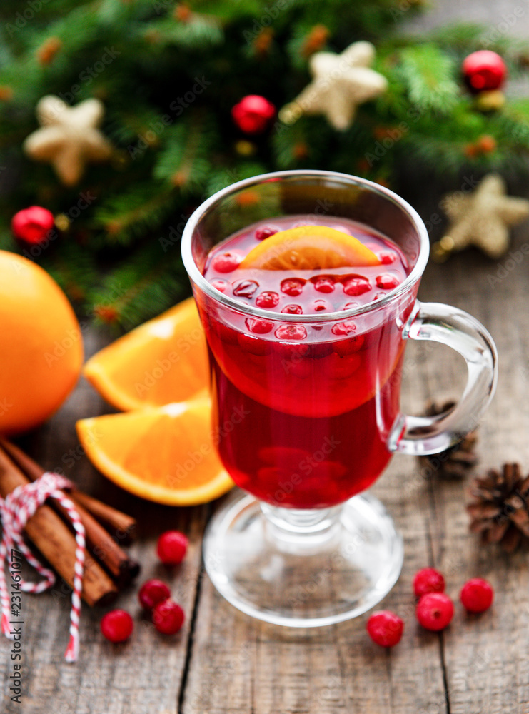 Glass of hot mulled wine Glass of hot mulled wine