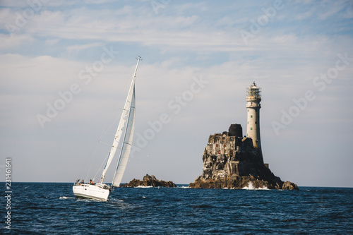 Fastnet lighthouse. A view from the boat