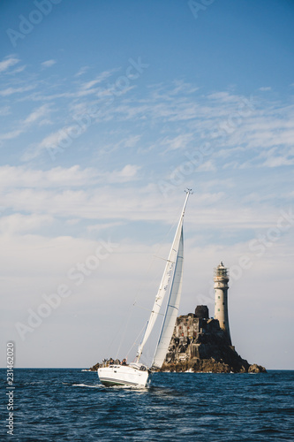 Fastnet lighthouse. A view from the boat photo