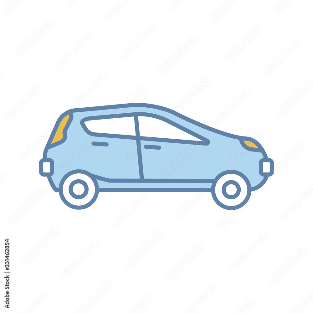 Car side view color icon
