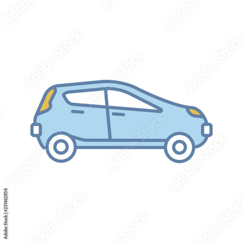 Car side view color icon