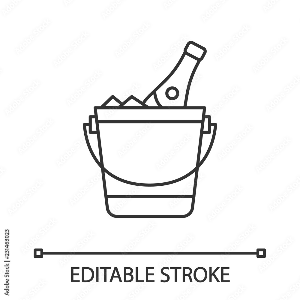Champagne bucket linear icon Champagne bucket linear icon