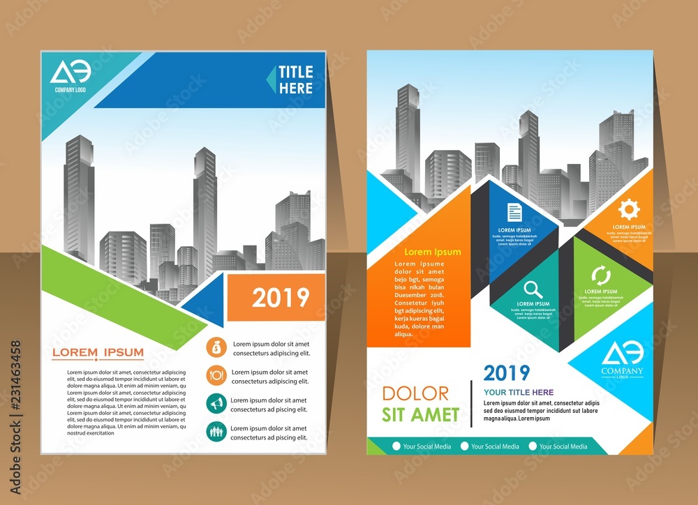Abstract background annual report template, geometric triangle design business brochure cover
Abstract background annual report template, geometric triangle design business brochure cover
