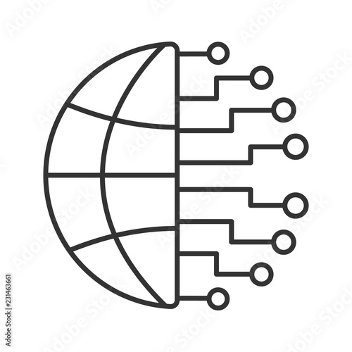 Big data linear icon