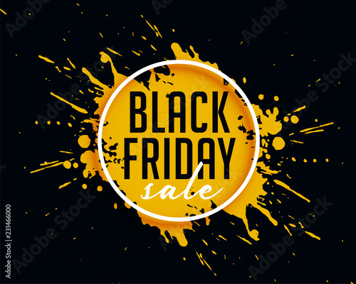 abstract black friday sale with ink splash background
