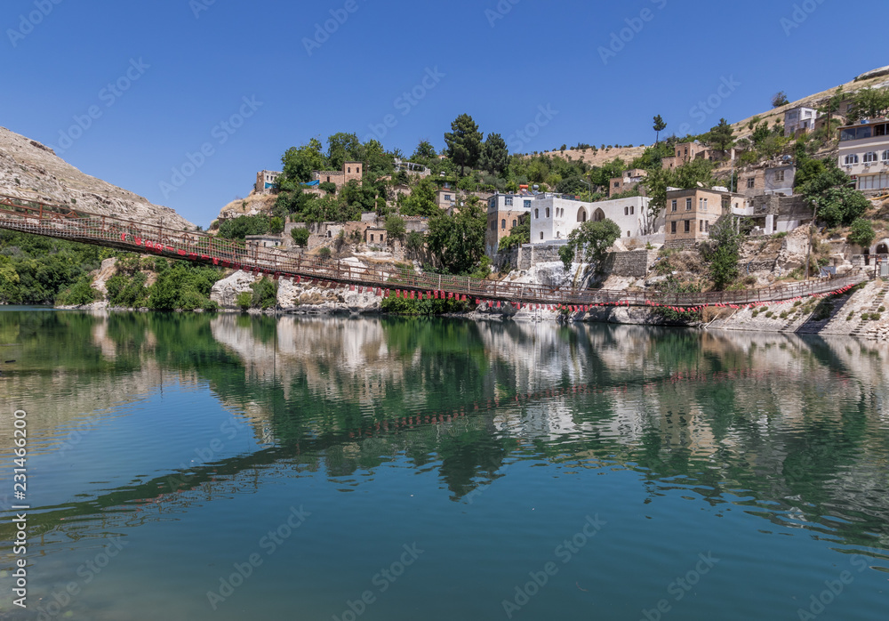 Halfeti, Turkey - Most of the village was submerged in the 1990s under the waters behind the dam on the Euphrates. Here in particular the old village nowadays Halfeti, Turkey - Most of the village was submerged in the 1990s under the waters behind the dam on the Euphrates. Here in particular the old village nowadays