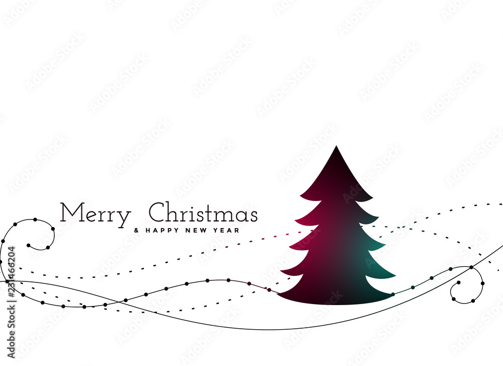 stylish christmas tree with swirl lines background stylish christmas tree with swirl lines background