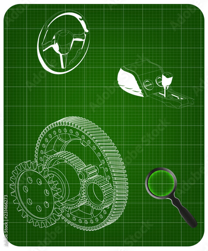 Steering wheel, gearbox and gear mechanism
