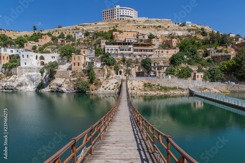 Fototapeta Naklejka Na Ścianę i Meble -  Halfeti, Turkey - Most of the village was submerged in the 1990s under the waters behind the dam on the Euphrates. Here in particular the old village nowadays