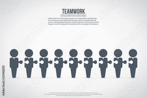 Business teamwork concept vector symbol. Idea of cooperation and collaboration. 