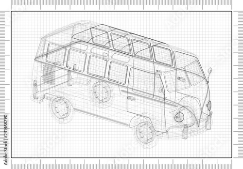 Retro Car Architect blueprint 