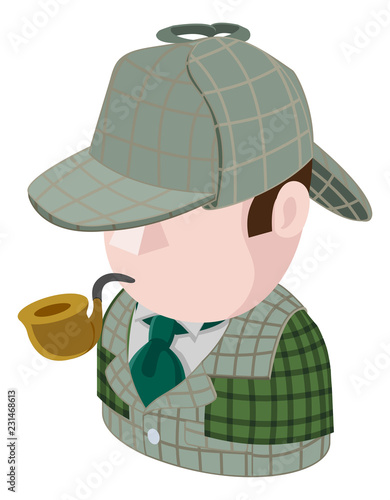 A Detective man avatar cartoon person icon emoji