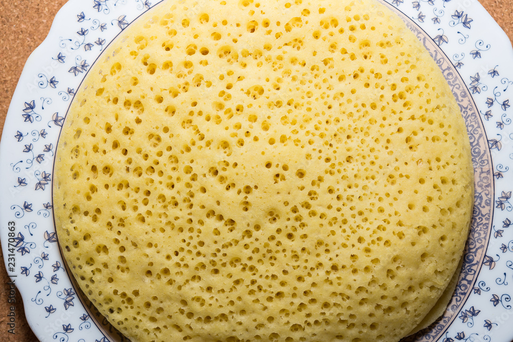 Top view of Moroccan pancakes Top view of Moroccan pancakes