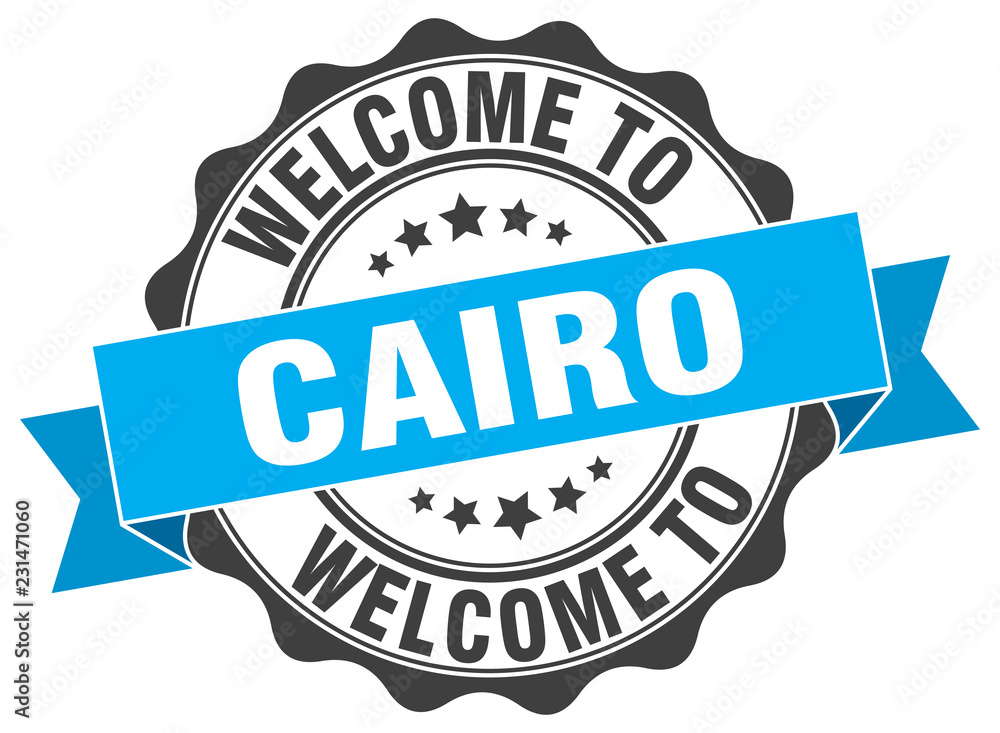 Fototapeta premium Cairo round ribbon seal