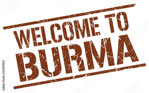 welcome to Burma stamp