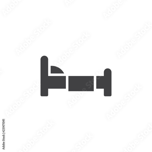 Single bed vector icon. filled flat sign for mobile concept and web design. Bed for one person simple solid icon. Single hotel room symbol, logo illustration. Pixel perfect vector graphics
