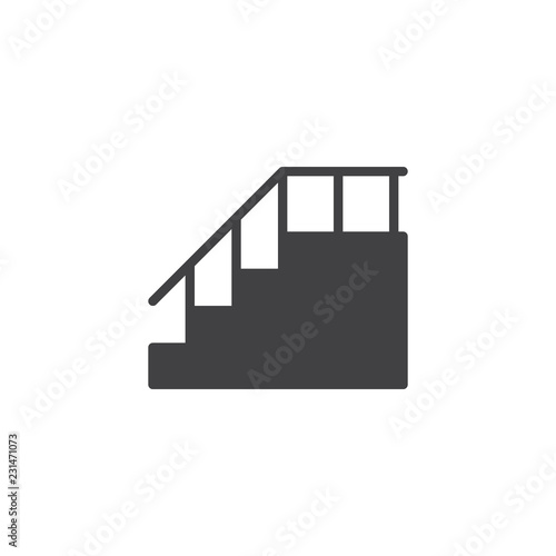 Photo Stairs with handrail vector icon