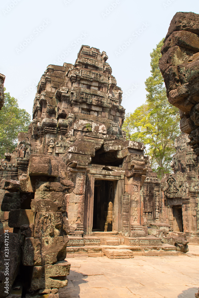 Angkor Wat is a temple complex in Cambodia and the largest religious monument in the world. Siem Reap, Cambodia. Artistic picture. Beauty world.