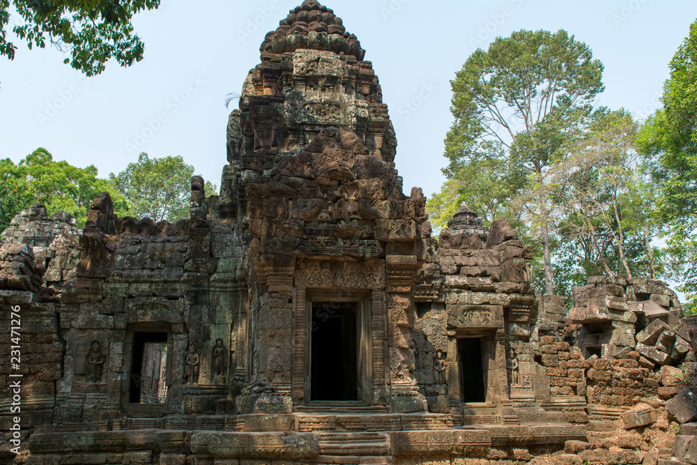 Angkor Wat is a temple complex in Cambodia and the largest religious monument in the world. Siem Reap, Cambodia. Artistic picture. Beauty world.