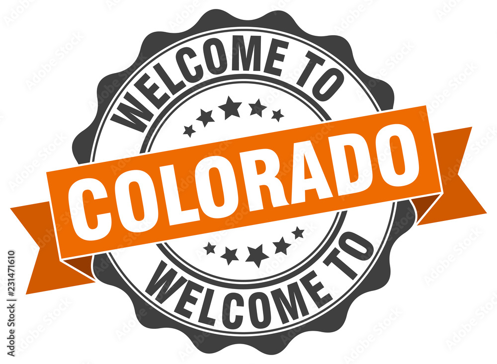 Fototapeta premium Colorado round ribbon seal