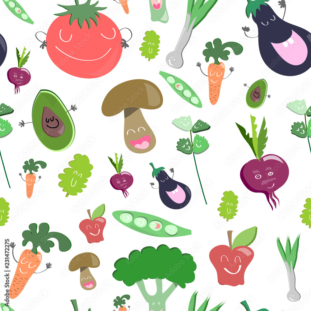 Veggie food seamless pattern Veggie food seamless pattern