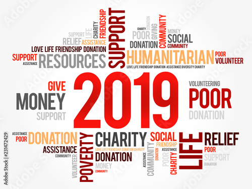 2019 help word cloud collage, concept background