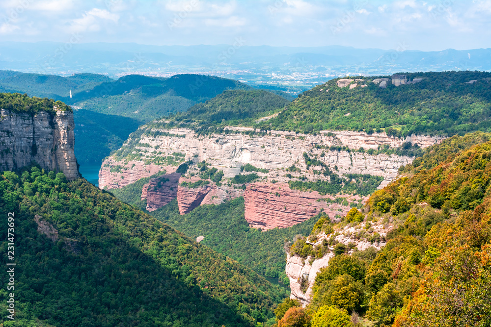 Catalonia mountain landscape seen from Tavertet village, Spain