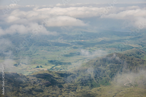 Irish mountains view from Carrauntoohil in summer photo