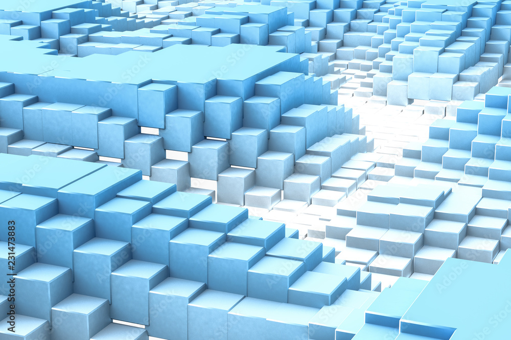 3d rendering, White boxes background 3d rendering, White boxes background