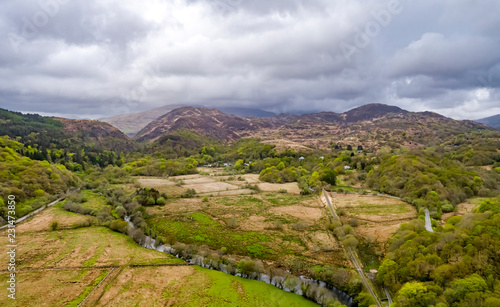 Aerial view of Snowdonia National Park in Wales - United Kingdom photo