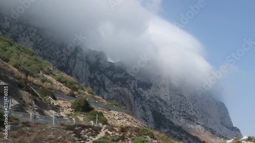 Clouds form on the Rock of Gibraltar