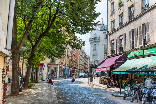 Picturesque paved street in world famous Montmartre neighborhood photo