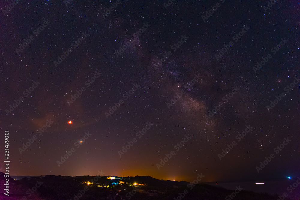 Milky way over Alghero coastline