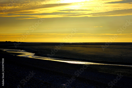 coucher de soleil sur la baie de somme depuis le hourdel en picardie
