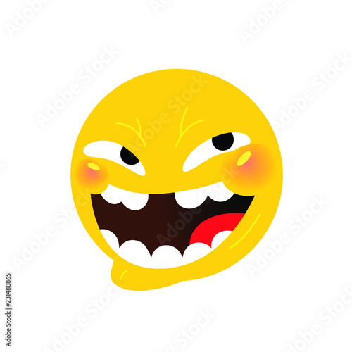 Smiley. Internet meme. Vector. Emotional smiley for expressions in social networks, chat rooms, messages, mobile and web applications. Emoji yellow face. Symbol, icon.