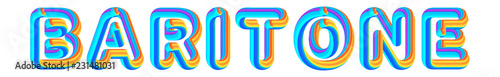 Photos Baritone - colorful text written on white background